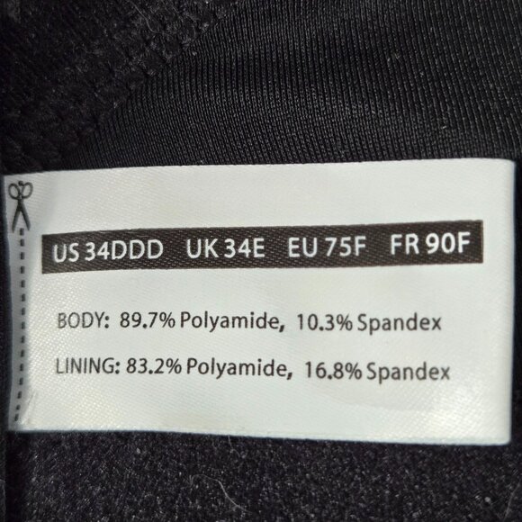 NWT Women’s Black Lace Wireless Bra – Size 34DDD - Picture 4 of 4